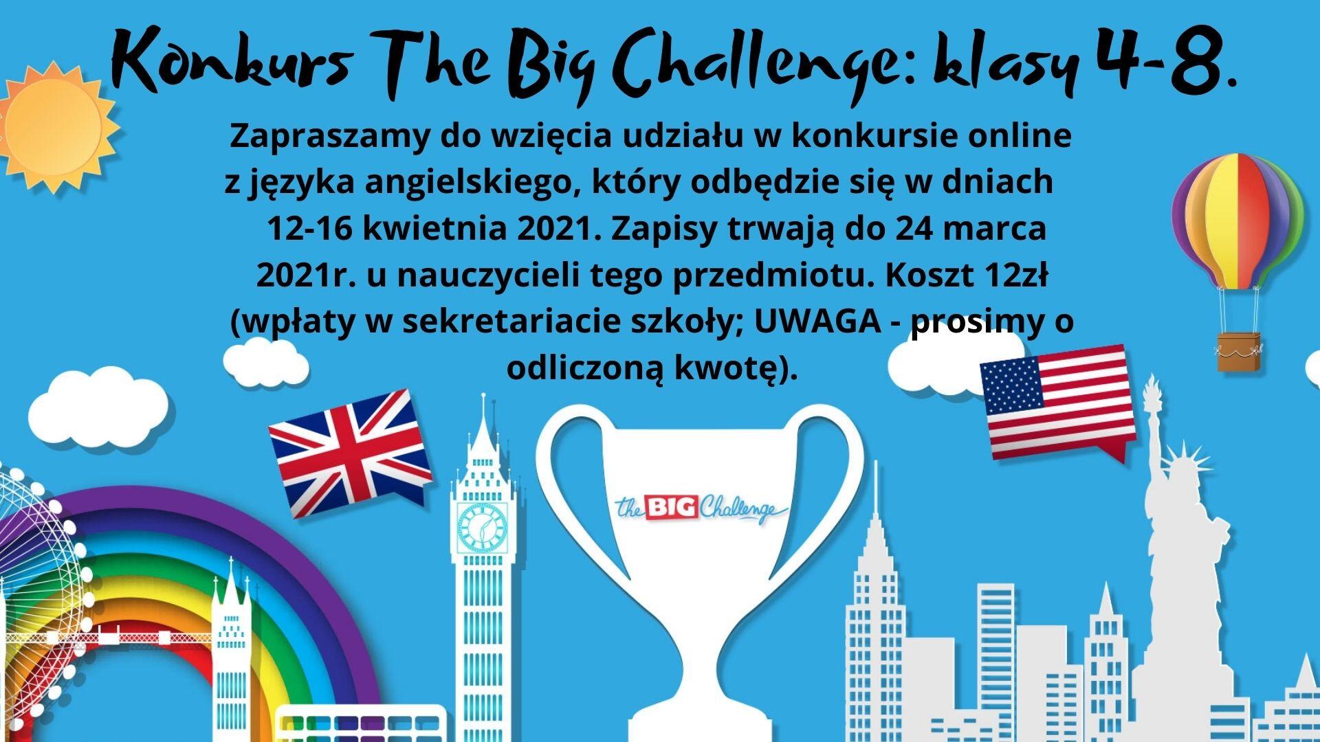 KONKURS JĘZYKA ANGIELSKIEGO THE BIG CHALLENGE Sportowa szkoła